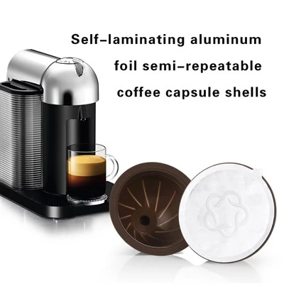 Самоклеюча алюмінієва фольга Nespresso Vertuo Semi-repeating Coffee Capsule Shells Espresso Hemispherical Capsule Coffee Filters