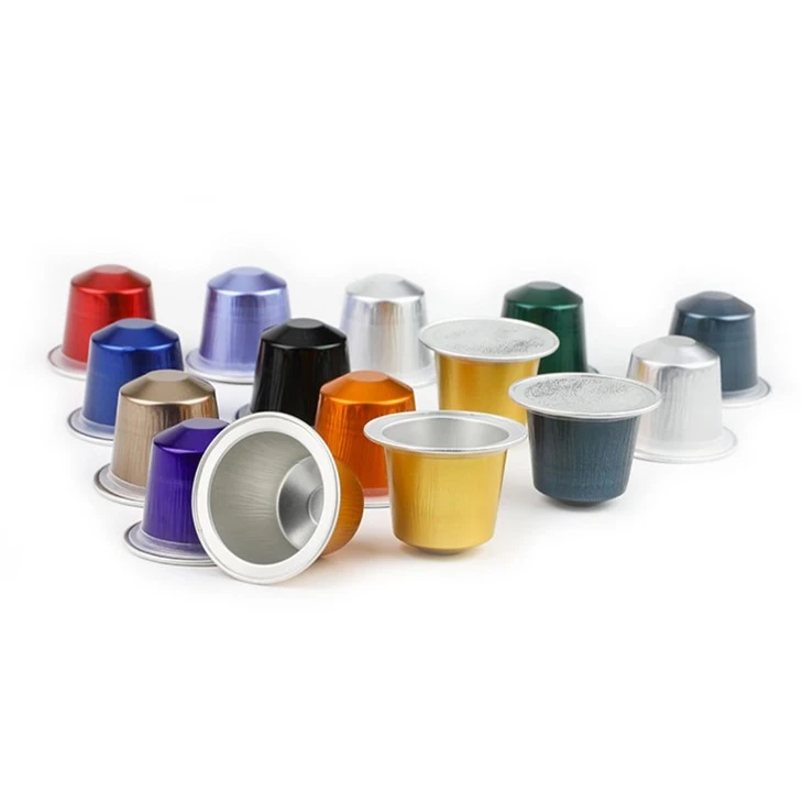 37mm Multi-color Aluminum Foil Coffee Capsule Cup Nespresso Coffee Machine Disposable Capsule Shell With Seal Lamination